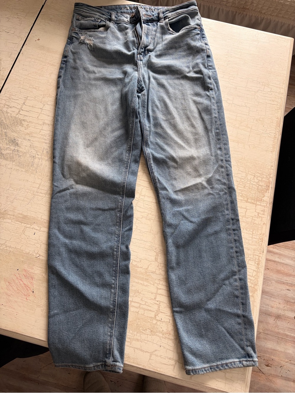 Women’s Light Blue Denim Jeans - Classic Straight Fit - mom jeans 8 long